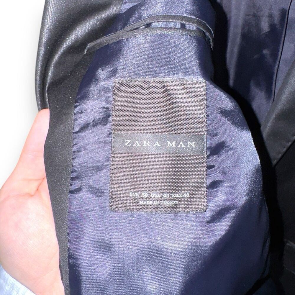 NWT Zara Men’s Shiny Tuxedo Jacket Sz Size 40 - Picture 5 of 9